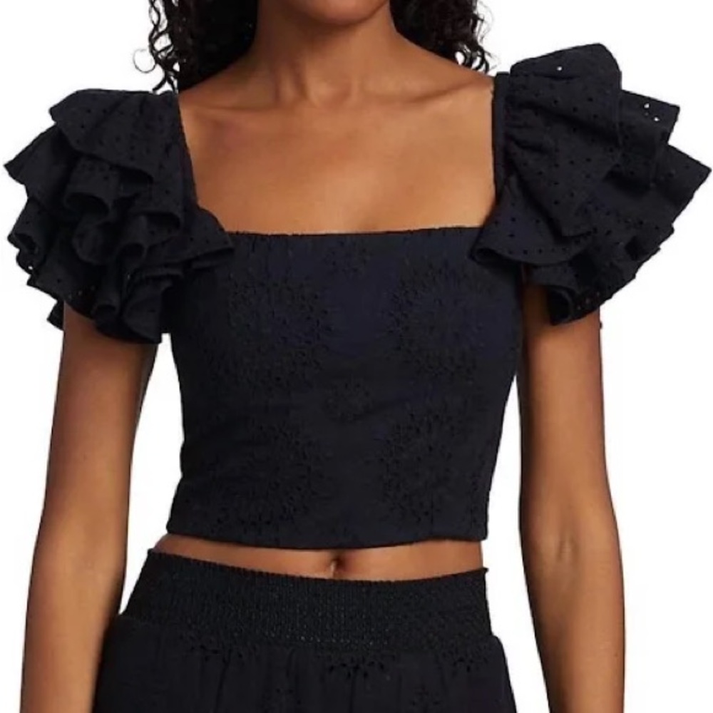 Alice and Olivia Black Tawny Square neck crop top 
Size 2
Worn once